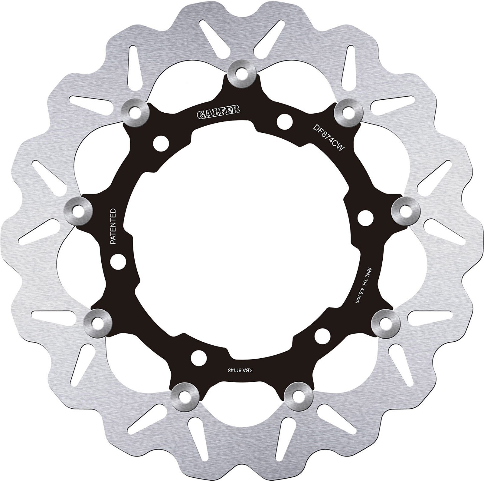 DF874CW-x Wave front brake disc aluminium