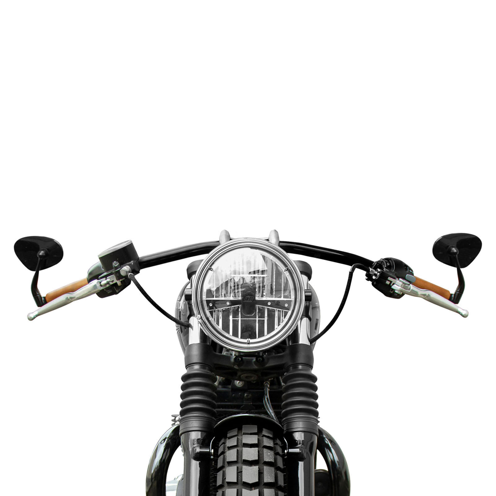 Motogadget M Blaze Cono LED indicador de lado derecho de extremo de la barra de moto-Cromo 