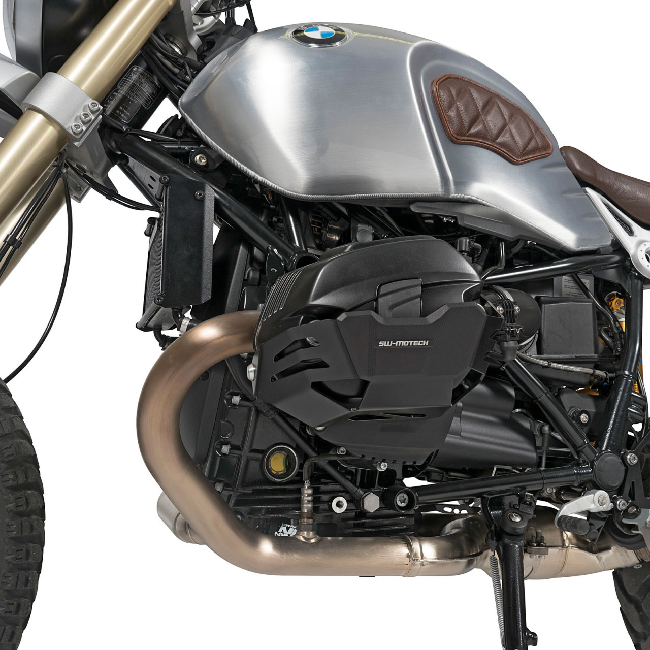 RD-Moto Sturzbügel - Zylinderschutz + Oberteil Silber Für BMW R1200GS Adventure 2004 - 2007